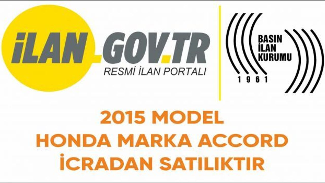 2015 model Honda marka Accord 2.0 Executive tipli araç icradan satılıktır