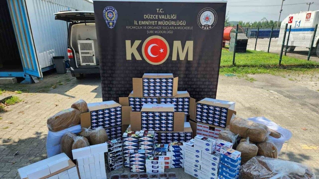 Düzce'de  kaçak tütün ve sigara operasyonu