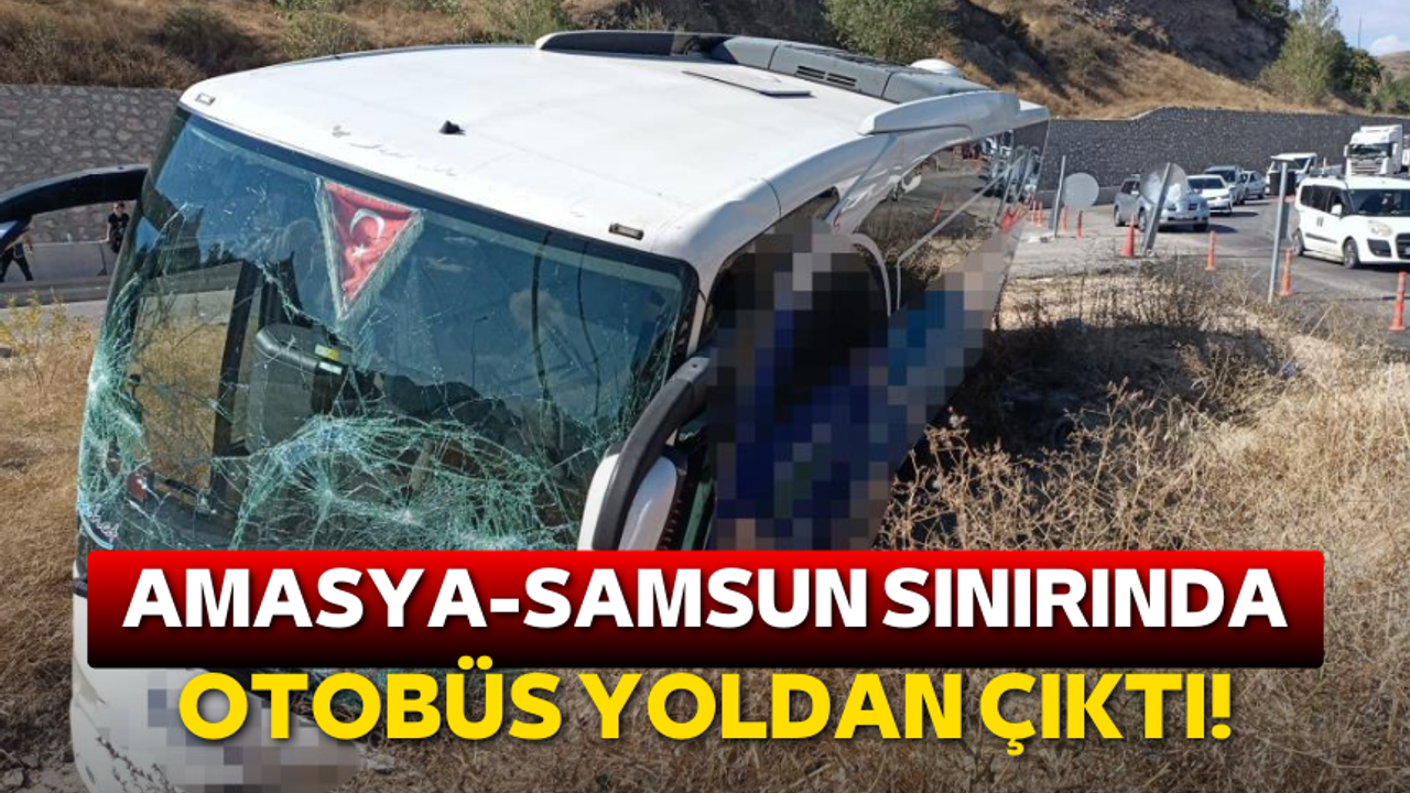 Amasya-Samsun sınırında otobüs yoldan çıktı!
