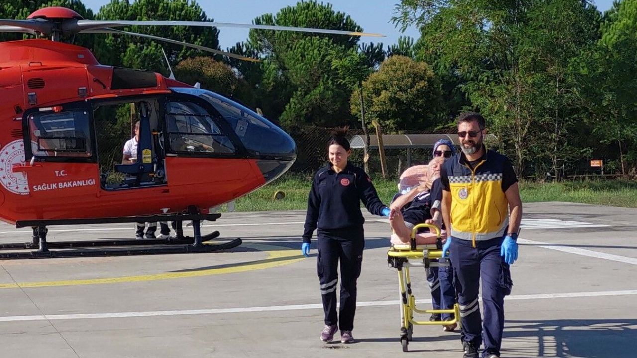Samsun’da kalp krizi geçiren hastanın imdadına ambulans helikopter yetişti!