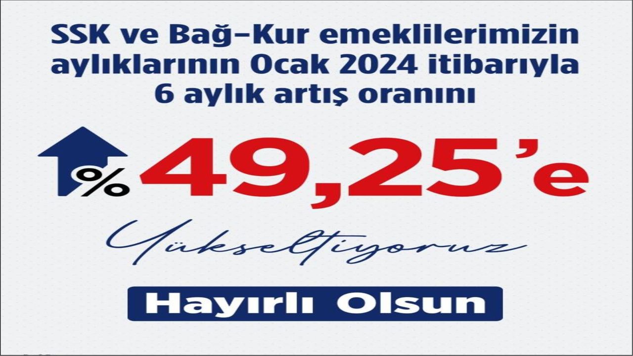Bakan Işıkhan: "SSK ve Bağ-Kur emeklilerinin maaş artışlarını yüzde 49,25’e yükseltiyoruz."