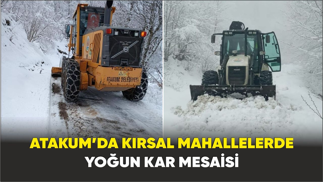Atakum’da kırsal mahallelerde yoğun kar mesaisi