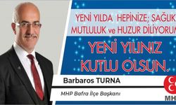 MHP Bafra İlçe Başkanı Barbaros Turna`dan Yeni Yıl Mesajı