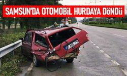 Samsun’da otomobil bariyere çarptı: 2 yaralı