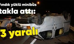 Fındık yüklü minibüs takla attı: 3 yaralı