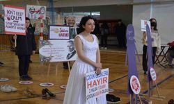 Bafra Anadolu Lisesi öğrencilerinden Kadına şiddete hayır etkinliği