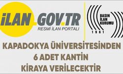 Kapadokya Üniversitesinden 6 adet kantin kiraya verilecektir