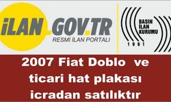 2007 Fiat Doblo  ve ticari hat plakası icradan satılıktır