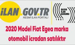 2020 Model Fiat Egea marka otomobil icradan satılıktır