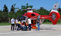 Beyin damarı tıkalı olan kadın ambulans helikopterle Samsun’a sevk edildi