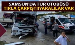 Samsun'da tur otobüsü tırla çarpıştı: 3 yaralı
