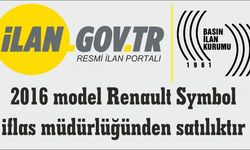 2016 model Renault Symbol  iflas müdürlüğünden satılıktır