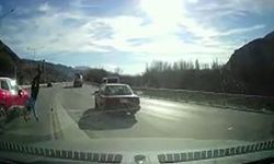 Amasya’daki feci kaza araç kamerasında