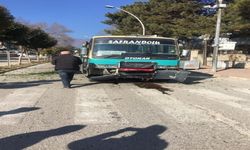 Yolcu minibüsü refüjdeki ağaca çarptı: 1 yaralı