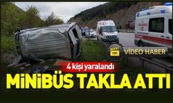 Samsun'da minibüs takla attı: 4 yaralı