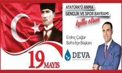 Erdinç Çağlar'dan 19 Mayıs  Atatürk'ü Anma Gençlik ve Spor Bayramı Mesajı