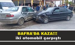 Bafra’da kaza; iki otomobil çarpıştı