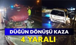 Zonguldak'ta düğün dönüşü kaza; 4 yaralı