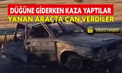 Amasya'da düğün yolunda kaza, yanan araçta can verdiler: 3 ölü