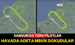 Samsun'da Türk pilotlardan havada geometrik hareketler