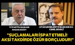İYİ Parti Samsun İl Başkanı Hasan Aksoy'dan Atakum Belediye Başkanı Cemil Deveci'ye sert yanıt!