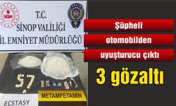 Sinop'ta şüpheli araçtan uyuşturucu çıktı: 3 gözaltı
