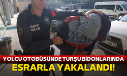 Samsun'da yolcu otobüsünde turşu bidonlarında 7,5 kilo esrarla yakalandı