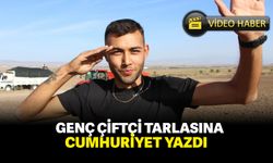 Amasyalı çiftçi tarlasına traktörle ‘Cumhuriyet’ yazdı, Mehmetçik tesadüfen helikopterle görüntüledi