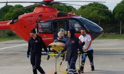 Samsun'da  ambulans helikopter Kalp krizi geçiren yaşlı adamın yardımına yetişti
