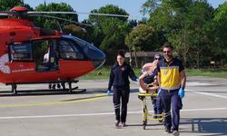 Samsun'da kalp krizi geçiren hastanın imdadına ambulans helikopter yetişti!