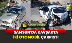 Samsun’da kavşakta kaza: İki otomobil çarpıştı