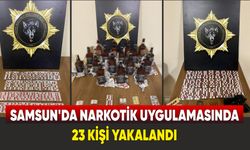 Samsun’da narkotik uygulaması:  Uyuşturucu ve silahla birlikte 23 kişi yakalandı