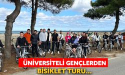 Üniversiteli gençlerden bisiklet turu