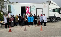 Düzce'de mobil kanser tarama tırında sağlık taraması