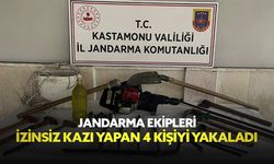 Jandarma ekipleri izinsiz kazı yapan 4 kişiyi yakaladı
