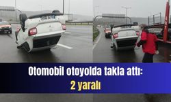 Anadolu Otoyolu'nda kontrolden çıkan otomobil  takla attı