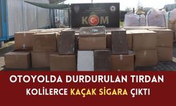 Anadolu Otoyolu'nda  tırdan kolilerce kaçak sigara çıktı