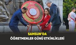 Samsun’da Öğretmenler Günün de  Atatürk Anıtı’nda tören düzenlendi
