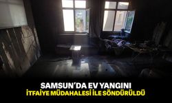 Samsun’da ev yangını itfaiye müdahalesi ile söndürüldü