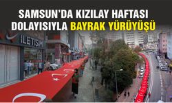 Samsun'da Kızılay Haftası dolayısıyla bayrak yürüyüşü