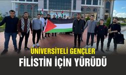 Üniversiteli gençlerden Filistin'e destek için yürüdü