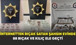 Samsun'da internetten bıçak satan şahsın evinde 88 bıçak ve kılıç ele geçti