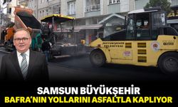 Samsun Büyükşehir, Bafra'nın yollarını asfaltla kaplıyor