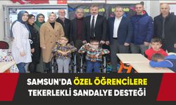 Samsun'da özel öğrencilere tekerlekli sandalye desteği