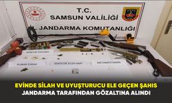 Samsun'da evinde silah ve uyuşturucu ele geçen şahıs gözaltına alındı