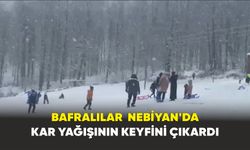 Bafralılar  Nebiyan'da Kar Yağışının Keyfini Çıkardı