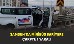 Samsun’da kaza: Minibüs bariyere çarptı
