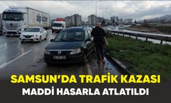 Samsun’da trafik kazası maddi hasarla atlatıldı