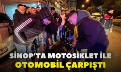 Sinop’ta Motosiklet ile Otomobil Çarpıştı