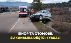 Sinop’ta otomobil su kanalına düştü: 1 yaralı